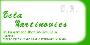 bela martinovics business card