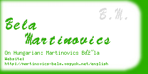bela martinovics business card